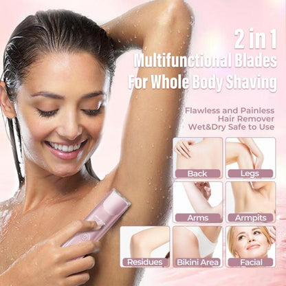 ✨Best Seller 70% OFF🔥IPX7 Waterproof Dual-head Shaver💖1 Set Rechargeable 2 in 1 Body & Facial Hair Removal