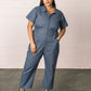 Free Shipping - Cropped Utility Jumpsuit