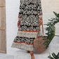 Women's V-Neck Lantern Sleeve Ethnic Floral Print Dress