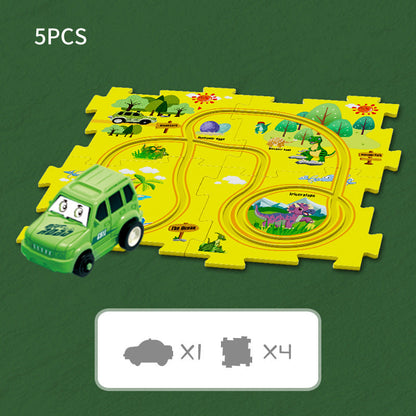Puzzle Track Play - Operated Toy Vehicle and Puzzle Board