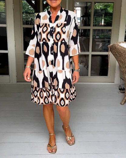 💝Mother's Day Pre-sale 💝Spotted Print Pleated Dress